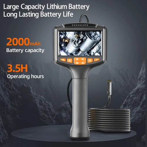 Imagen 2 del producto Tubería de drenaje de canal de alcantarillado inspección por boroscopio Industrial endoscopio automotriz con dos cámaras lente Dual 1080p