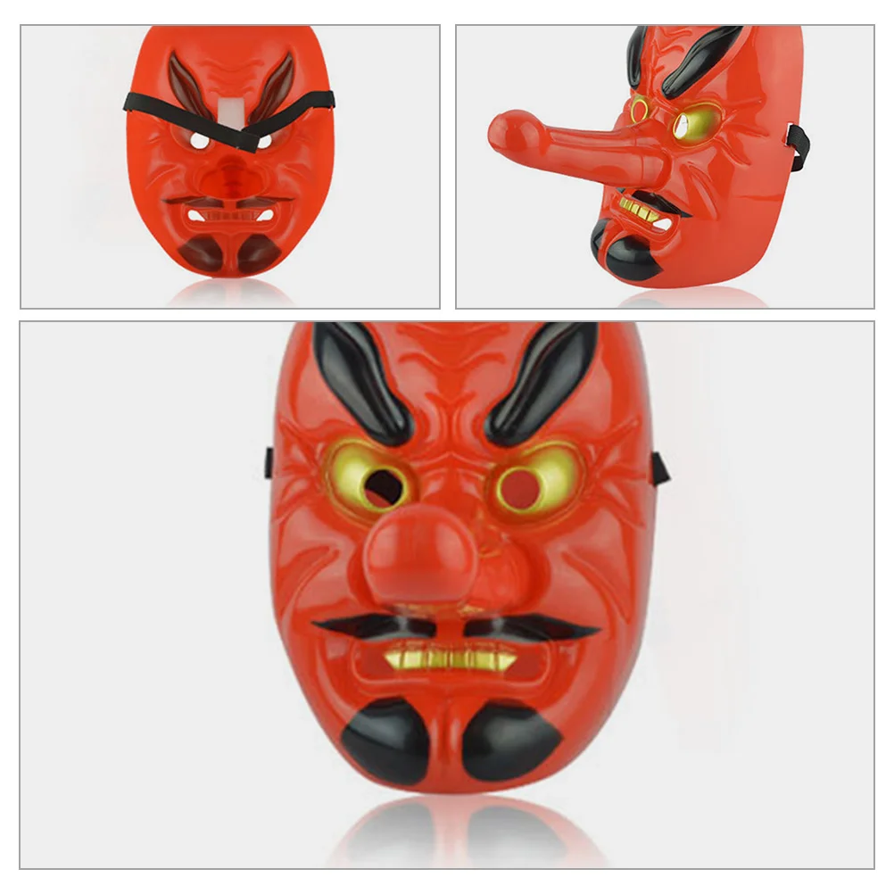 Japanese Drama Mask Cosplay Costume Prop Funny Performance Used Party Black