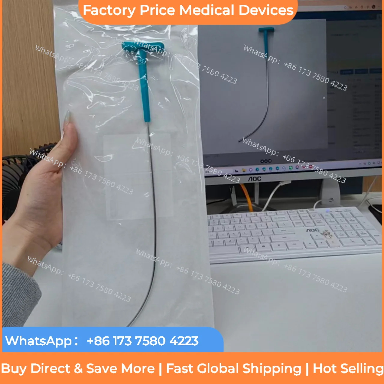 Stylet d'intubation réutilisable en acier inoxydable 2026 – Vente chaude – Livraison rapide mondiale – Guide de tube endotrachéal sécurisé pour le Brésil