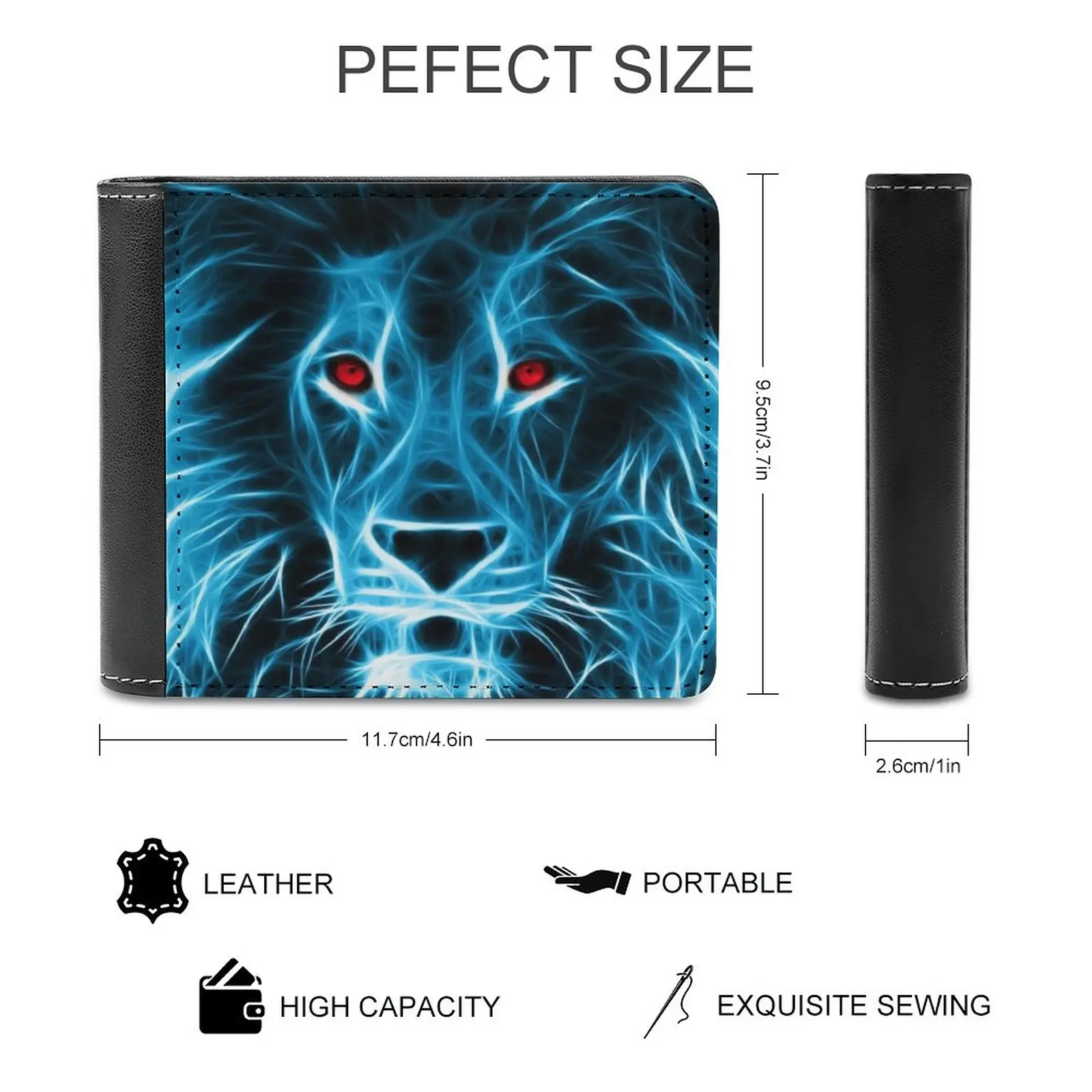 The Spectral King Business Men Wallets Small Money Purses New Design Dollar Price Top Wallet Lion King Face Spectral Tiger Cat