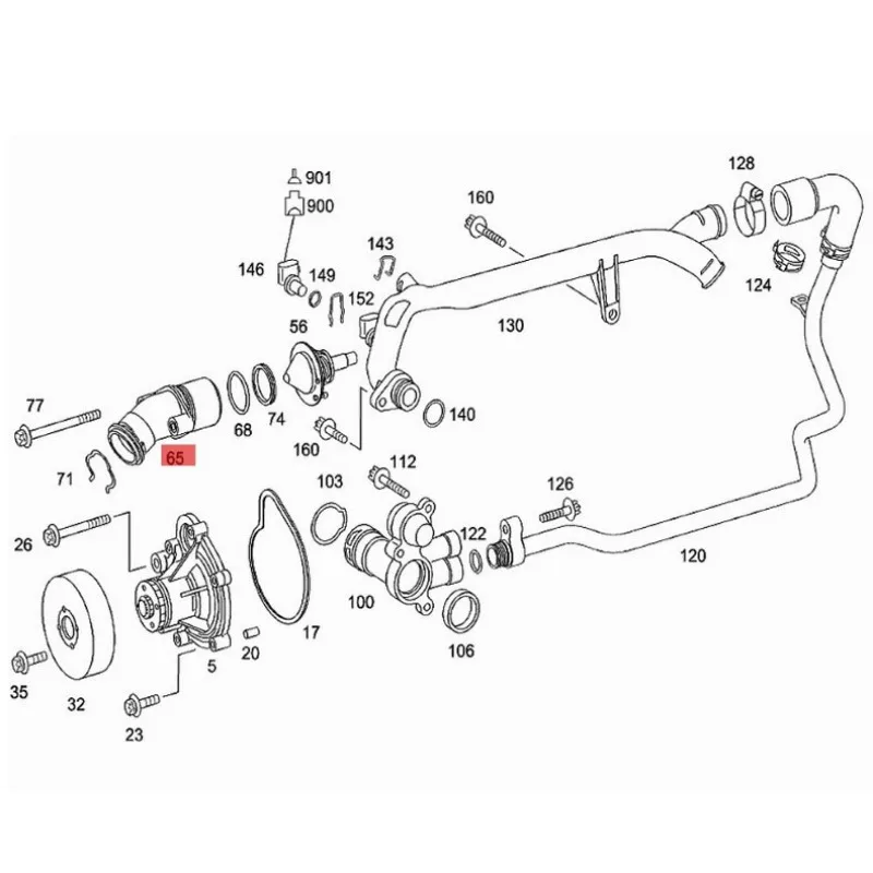 Pipe Joint for Mercedes Benz E C CLK SLK Class 171203 204 209 211