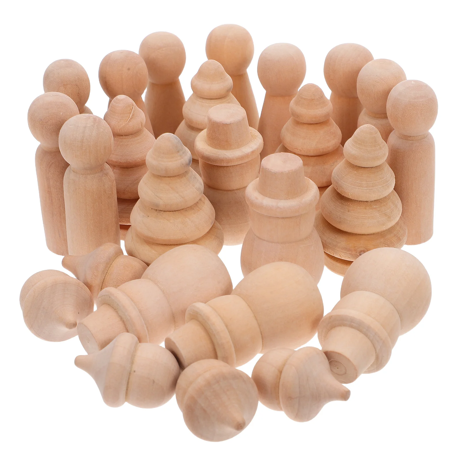 Piquets de noël en bois naturel inachevé, 30 pièces, figurines artisanales, bonhomme de neige, arbre, pomme de pin, formes pour bricolage, décorations de vacances