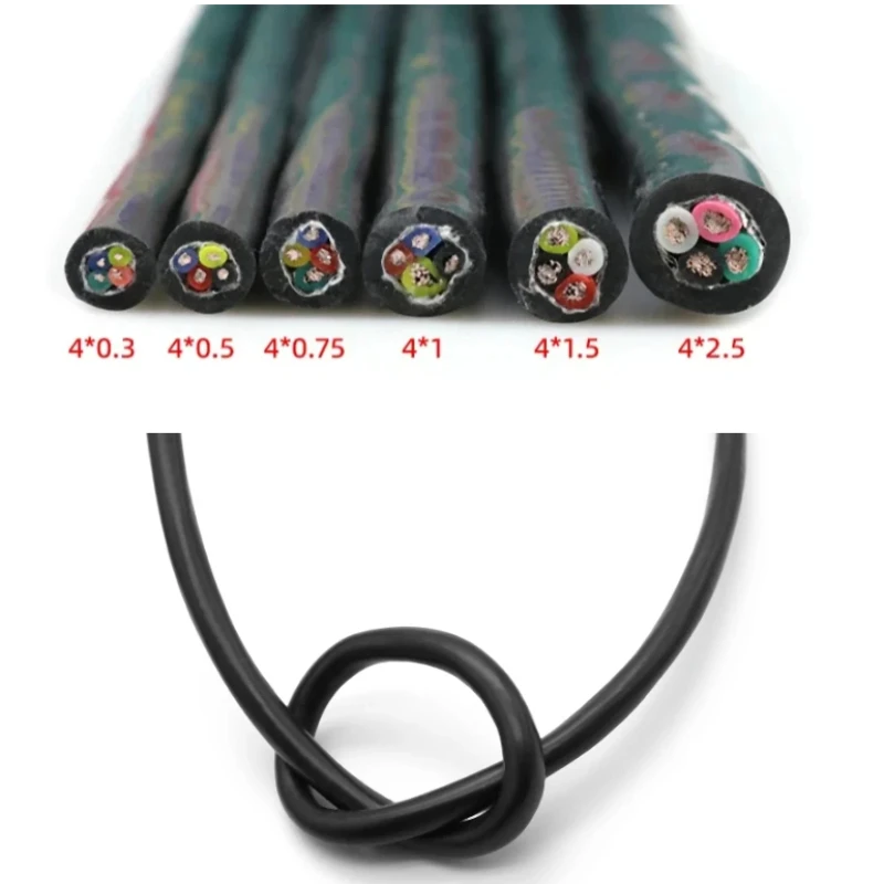 Silicone Rubber Shielded Multi Core Cable 2/3/4/6 Cores High Temp Flexible Insulated Copper Wire 13/15/17/18/20/22 AWG 1/3/5/10m
