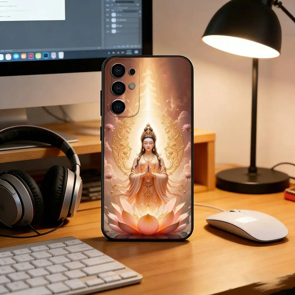 Avalokiteshvara Phone Case For Samsung S25,S24,S21,S22,S23,S30,Ultra,S20,Plus,Fe,Lite,Note,10,Black Cover