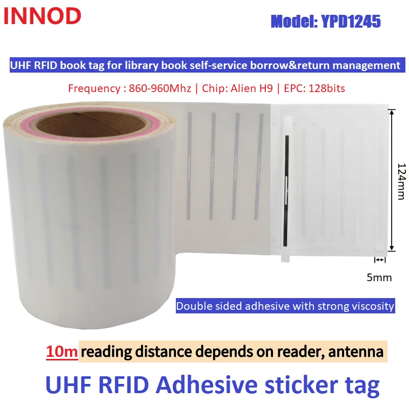 50pcs/lot 860-960MHz UHF RFID Tag Gen2 Sticker U8 H9 Impinj Chip Printable RFID Label Tags for Retail Asset Warehouse Tracking