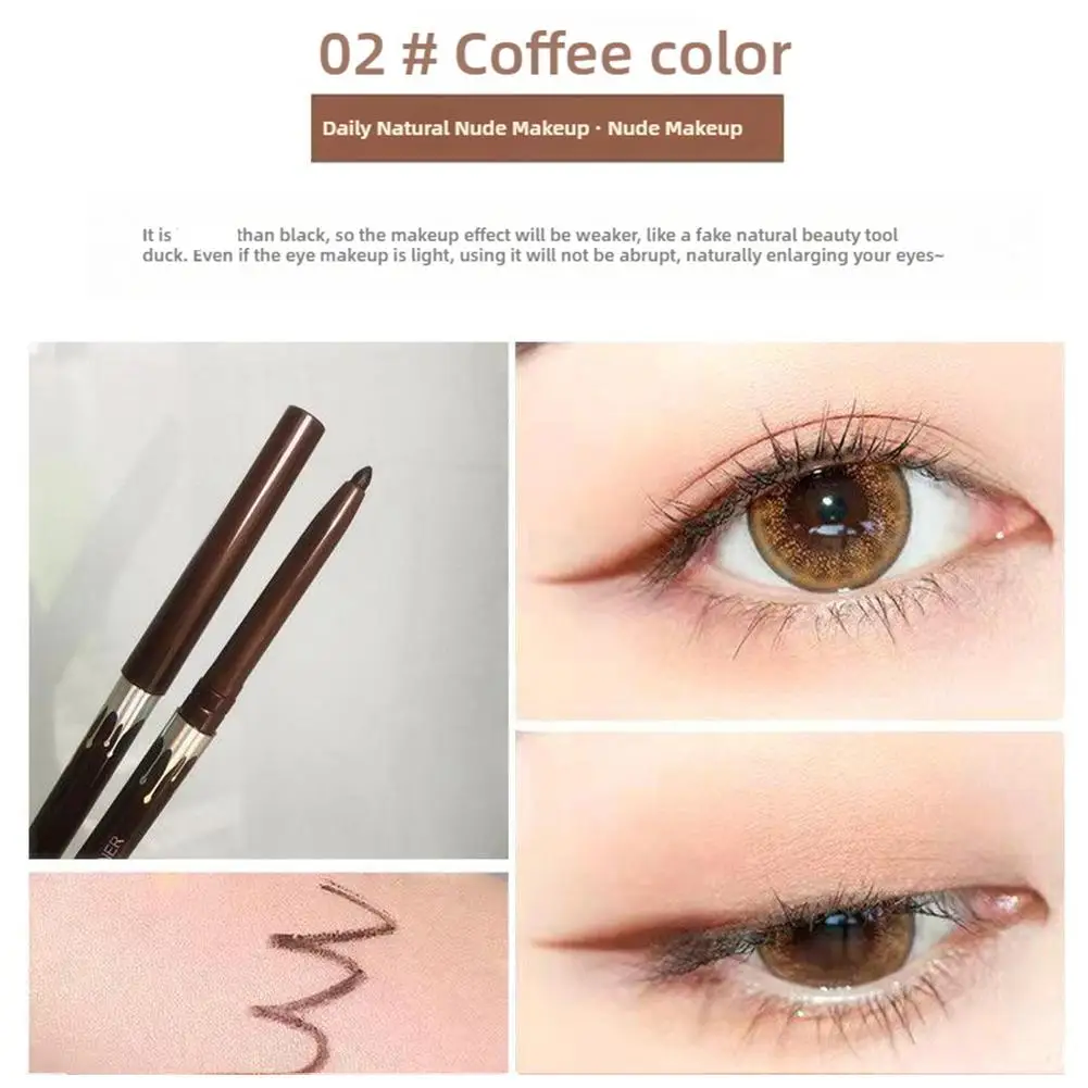 Waterproof Black Brown Eyeliner Gel Pencil Ultra-fine Natural Soft Non-Smudge Black Brown Eyeliner Pen Makeup For Eyes