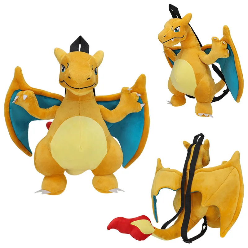 Anime Pokemon Charizard pluszowa lalka plecak zabawkowy Model plecak dla dzieci uczniowskiej torby szkolnej Cosplay zabawki 40cm