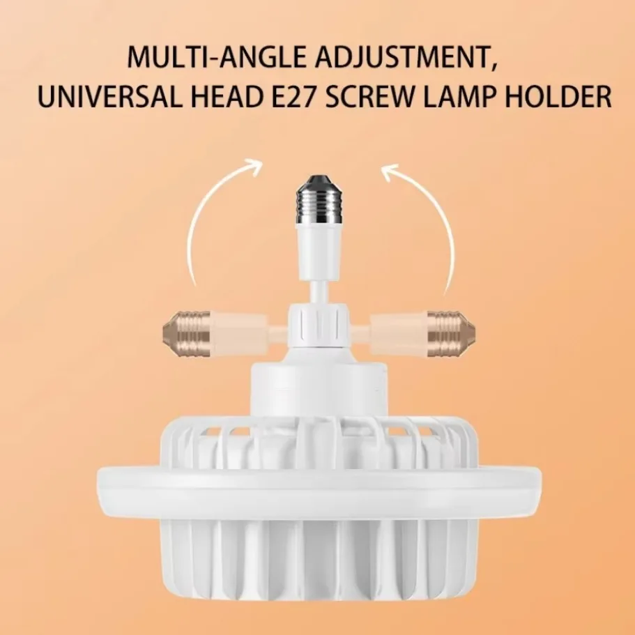 Whole House Heating 600W High-Power Remote Control Warm Air Lamp Dimming E27 Spiral Electric Heater Fan Light Ceiling Fan Light
