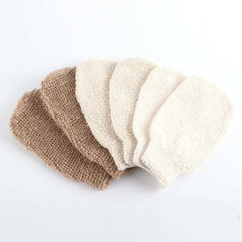 1 Pcs Fiber Shower Gloves Exfoliating Skin Wash Foam Towel Massage Back Shower Hemp Body Cleansing Towel