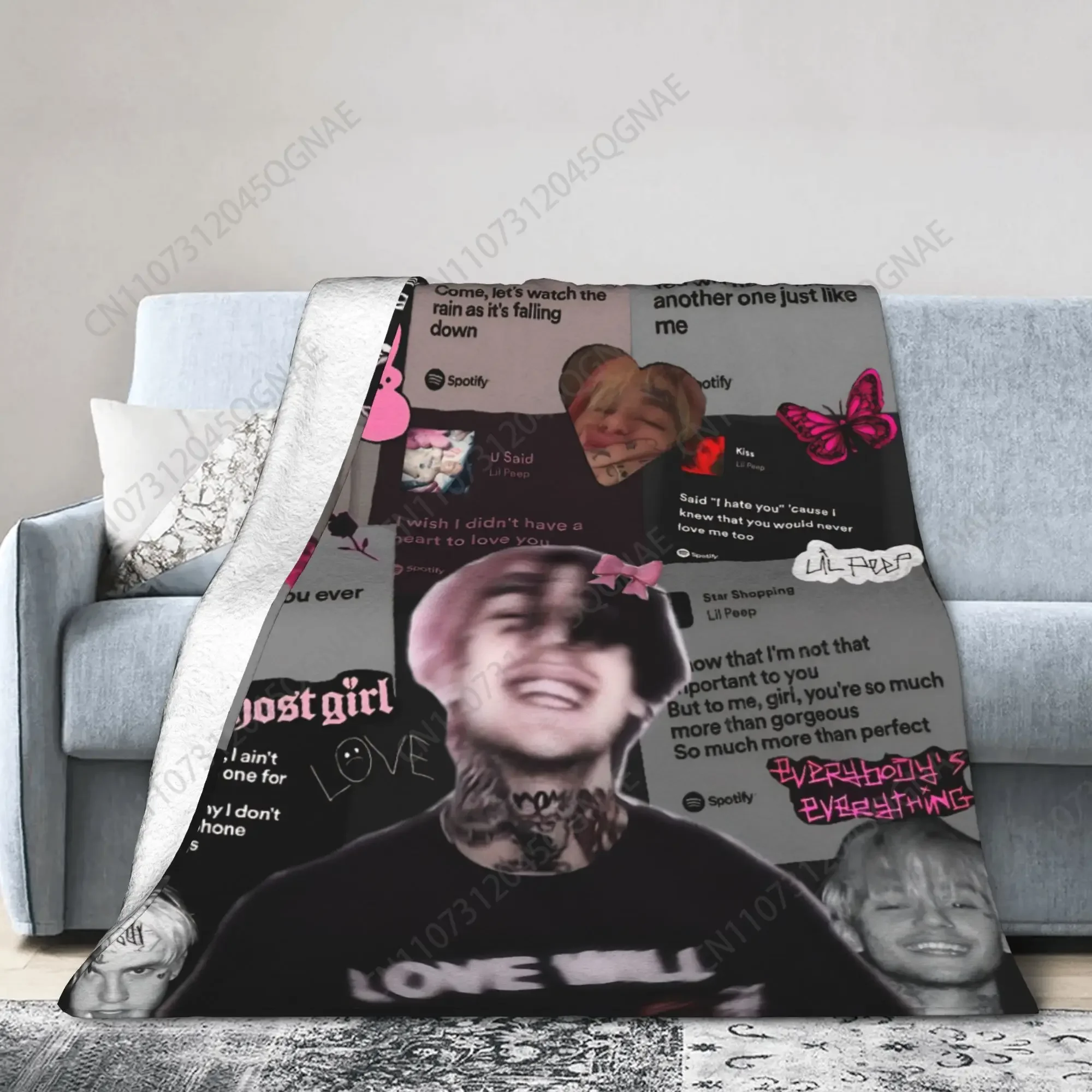 Lil Peep Cool Rapper Blankets Super Soft Velvet Comfortable Present  Throw Blanket Plush Thin Quilt
