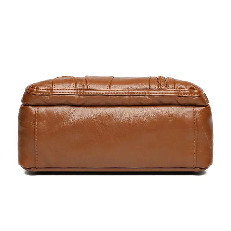 Bolsas transversais de couro macio para mulheres, bolsa de ombro casual, mensageiro de inverno lavado, sacos mãe de bolso múltiplo