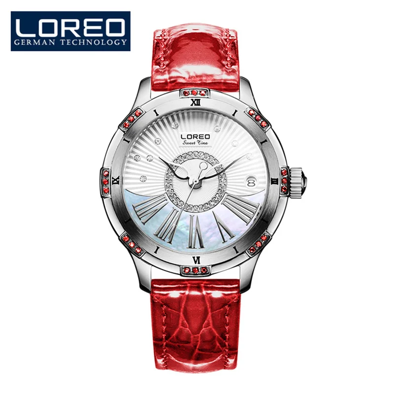 LOREO Ladies Small Watches Fashion Watch Seagull Automatic Mechanical Leather Wrist Watch For Women 5ATM Waterproof Reloj Mujer