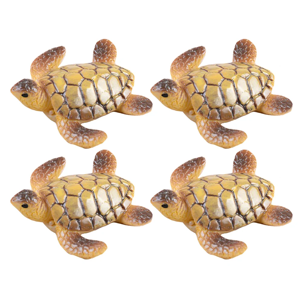 

4 Pcs 5cm Resin Turtle Figurines Decorative Fish Tank Accessory Landscape Turtle Adornment nament Kids Toy Safe