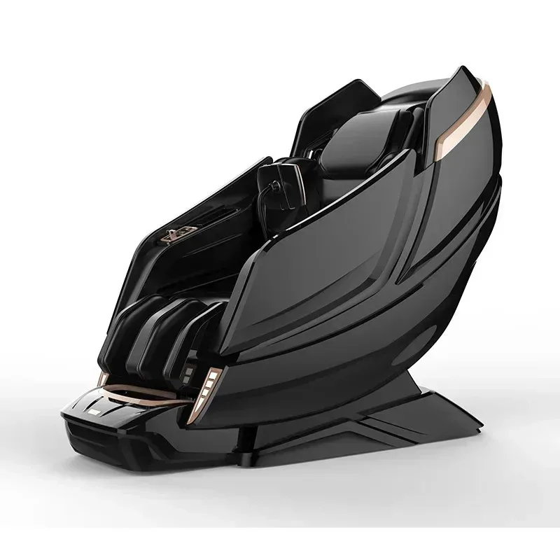 كرسي تدليك مع تحكم صوتي، كرسي تدليك مرن لكامل الجسم مع تحكم صوتي، تدفئة، جهاز تحكم عن بعد بشاشة LCD، مدلك قدم