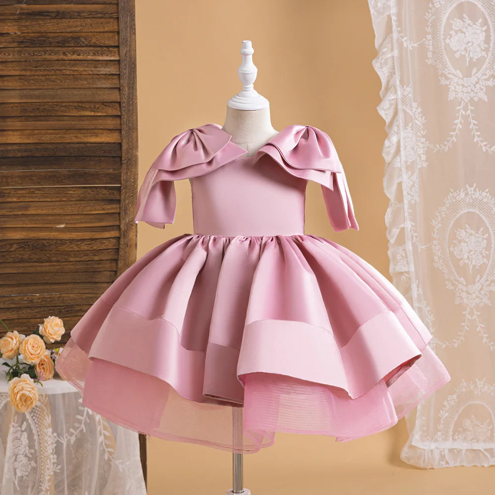 Stunning Little Girls Double Bow Birthday Party Graduation Ceremony Formal Easter Dress