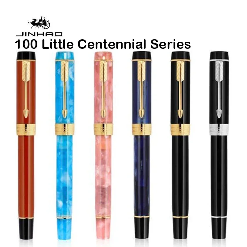 JINHAO 100 Mini Resin Fountain Pen Centennial Arrow Clip Iridium Nib Writing Pen Business Office School Supplies Stationery