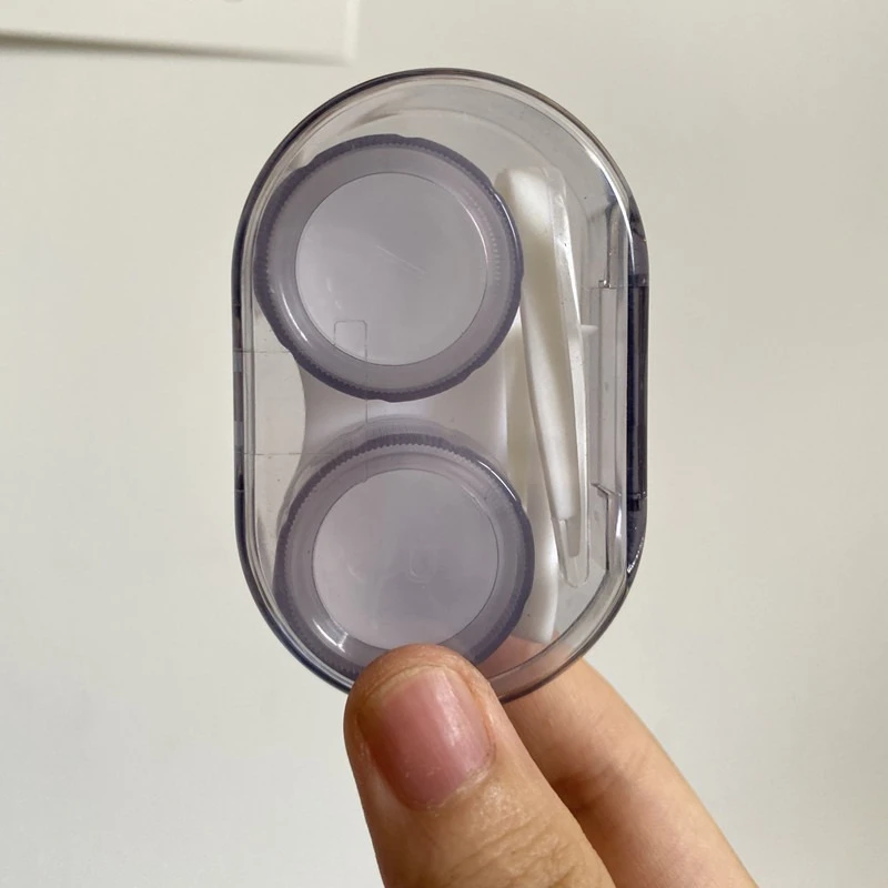 

1pcs Transparent Contact Lens Case Portable Eye Contacts Lenses Holder Box with Tweezers Suction Stick Set