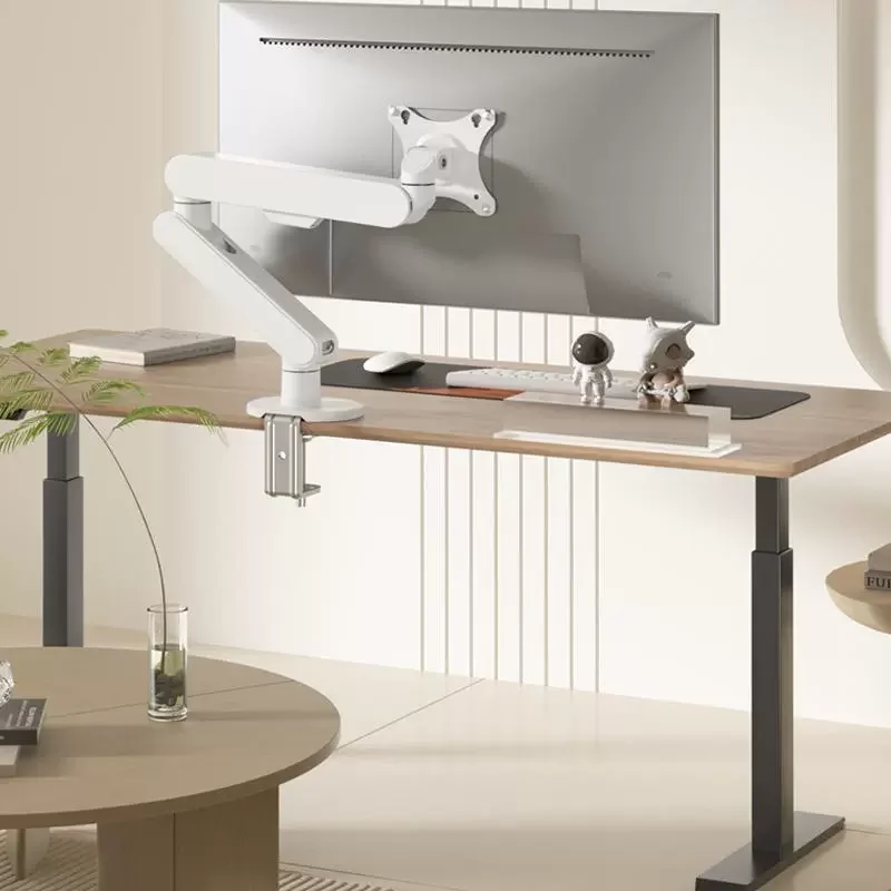 

Single Adjustable Gas Spring Monitor Arm Support Max 32 inches 9KG, Single Monitor Desk Mount with Clamp/Grommet Monitor stand