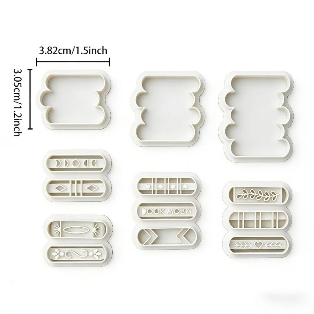 7pcs/set Book Stack Themed Polymer Clay Cutters Set  Stackable Book Molds for DIY Polymer Clay Artists & Crafters Jewelry Making - view 4