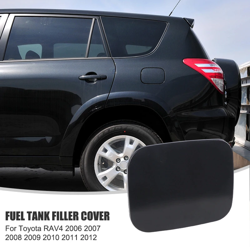 

Крышка дверцы топливного бака автомобиля, крышка бензобака, неокрашенная черная крышка заливной горловины топливного бака для Toyota RAV4 2006-2012 77350-42070