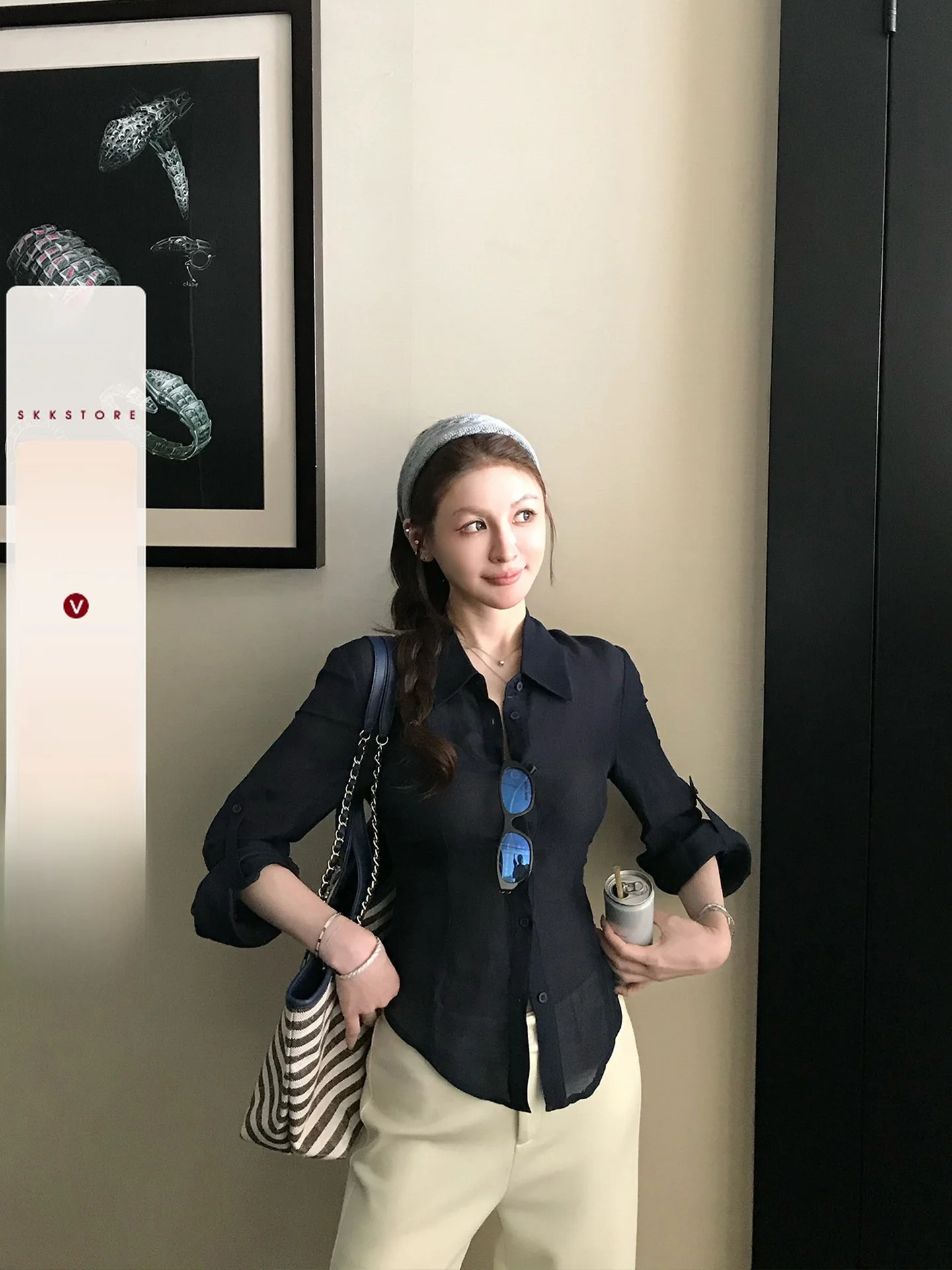 

Skk Store Senior Money Vibe Self-Research 45 Silk 55 Linen Treebark Pleated Waist irt Women's Ele Loose Fit Breathable