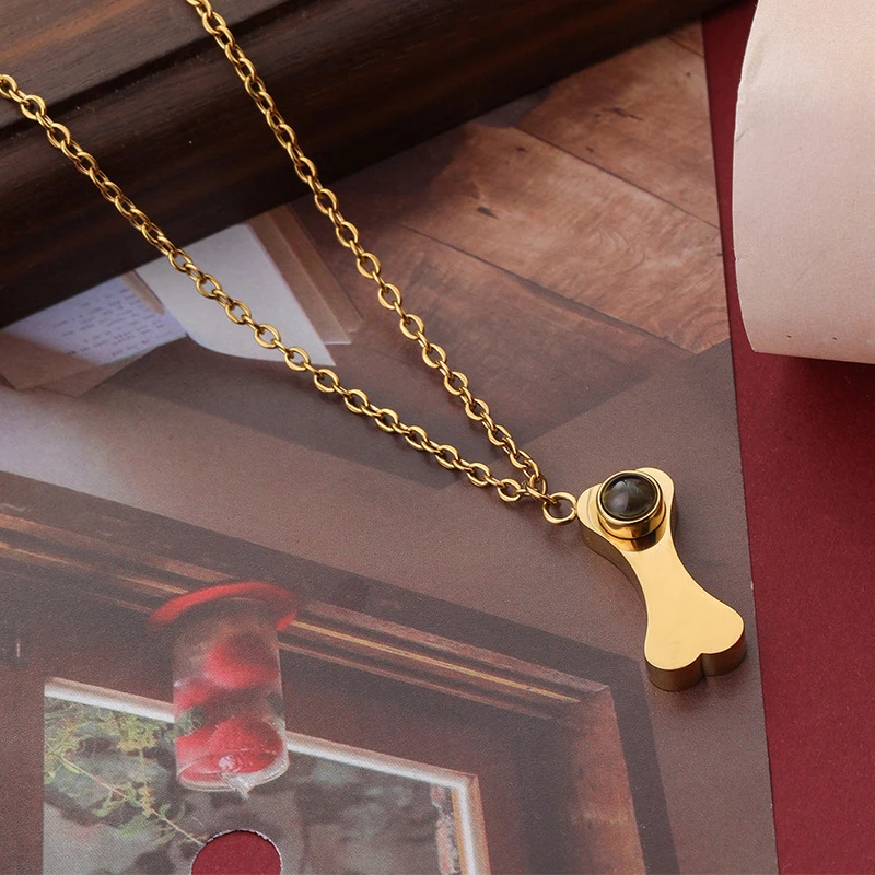 Picture 7: Hot sale Creative bone shaped stainless steel necklace pendant ins cross-border personalized trend necklace