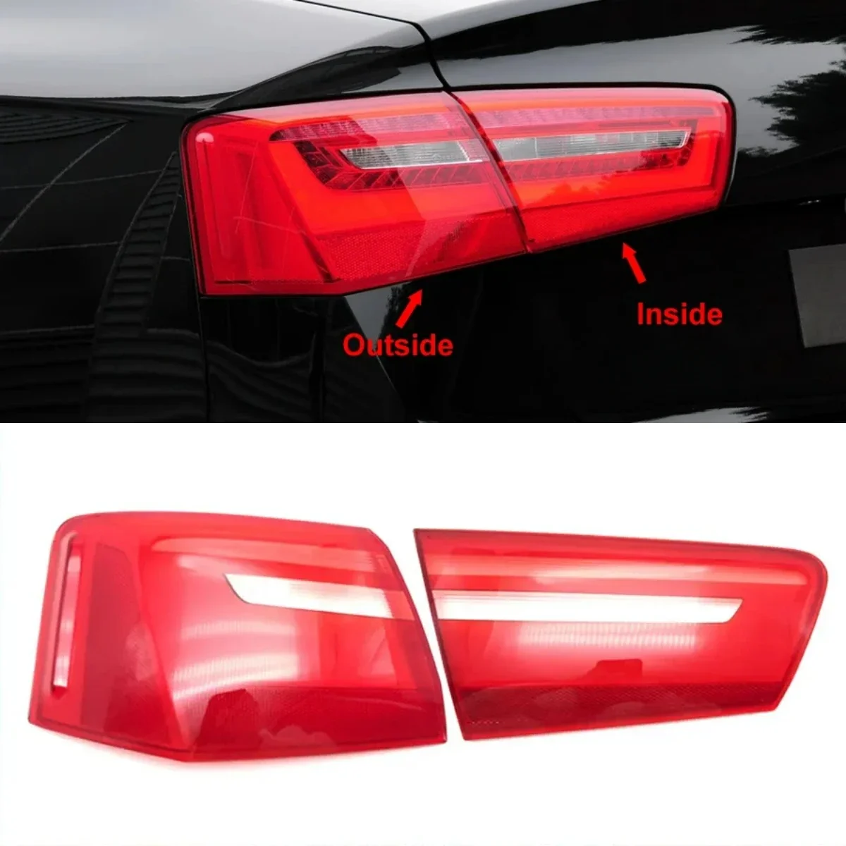 

For Audi A6 A6L C7 Rear Taillight Shell Tail Lamp Cover Turn Signal Light Mask Replace Original Lampshade 2012 2013 2014 2015