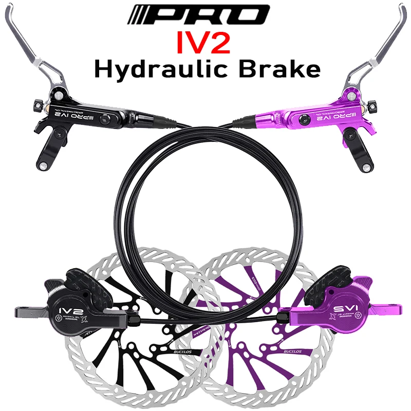 

IIIPRO IV2 Bicycle Hydraulic Brakes Set 2 Piston Bike Hydraulic Disc Brake Set for SHIMANO XT XTR SLX Oil Pressure Bike Brakes