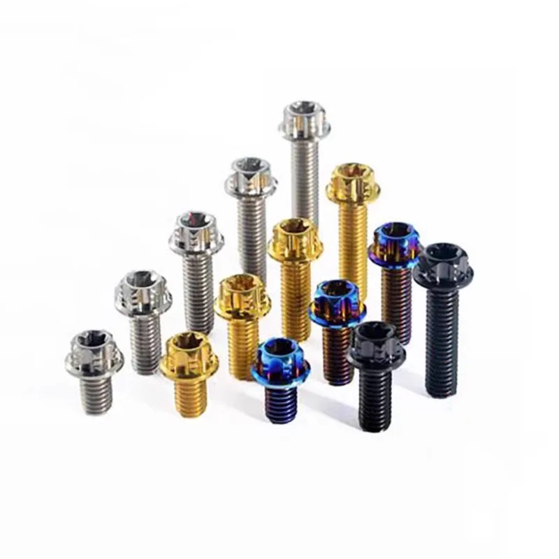 1Pcs Titanium Bolt M6 M8 M10 M12 Torx Flange Head for Motorcycle Modification Decoration Length 10mm-90mm