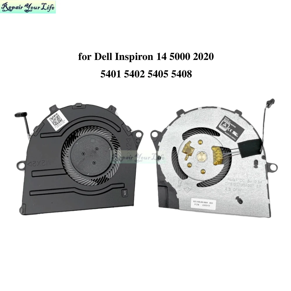 

Laptop CPU Cooling Fans for Dell Inspiron 14 5000 2020 5401 5402 5405 5408 PC Fan Cooler Radiator 0R6YTH R6YTH 023.100JW.001