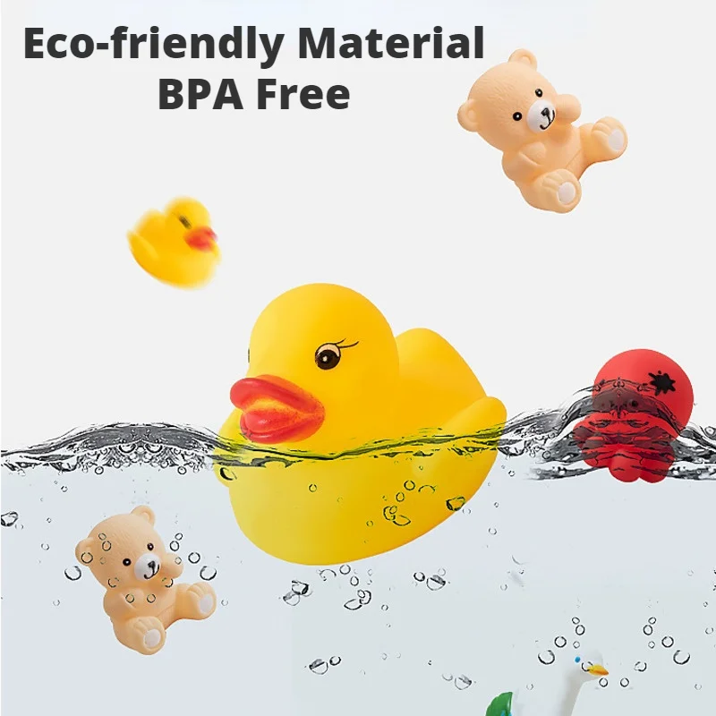 10/5Pcs Baby Cute Animals Bath Toy Swimming Water Toys Soft Rubber Float Squeeze Sound Kids Wash Play Funny Squeaky Bathing Gift