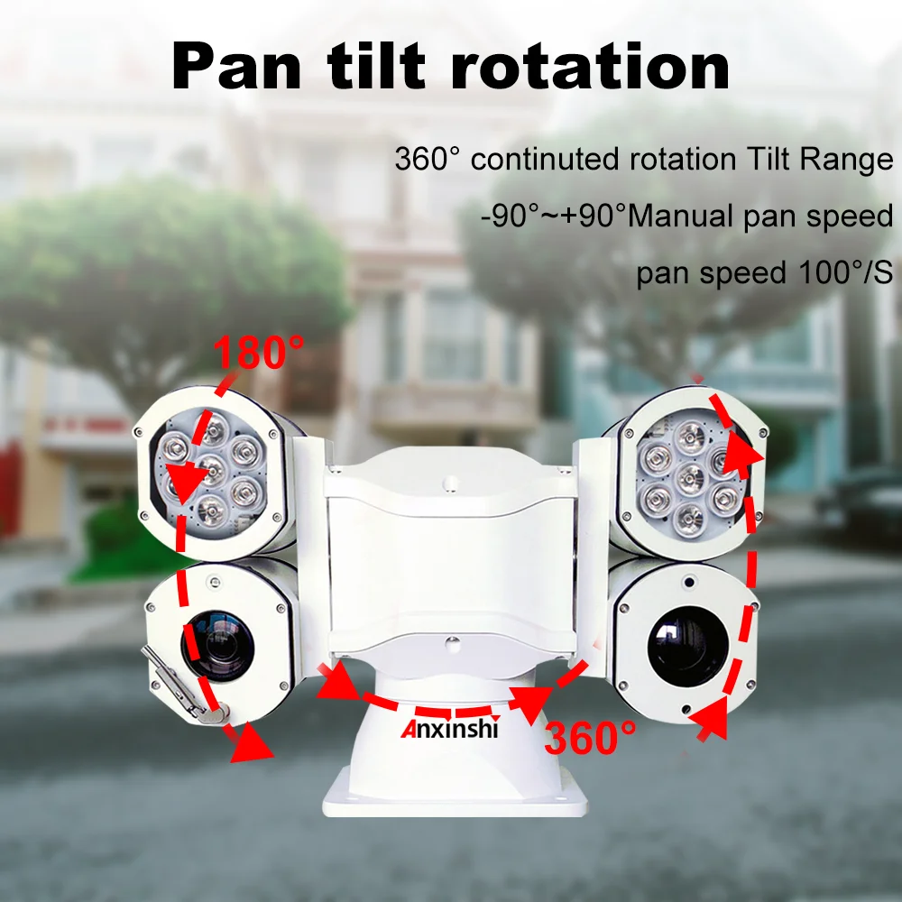 4K 8MP H.265 HD-IP Vehicle PTZ Camera Outdoor Night Vision Lasr 800M IR 300M Security Protection Video Surveillanc Camera