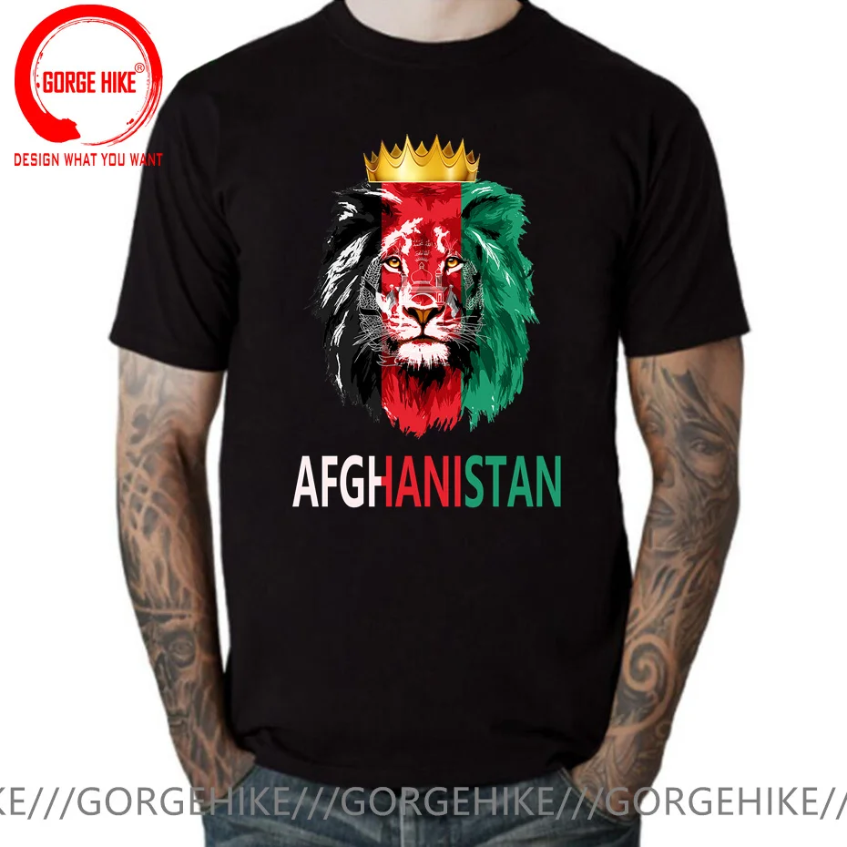 Vintage Letter Printed Afghanistan Flag Lion T Shirt Men Free Afghanistan T-Shirt Retro Streetwear Hip Hop AFG Harajuku Clothing