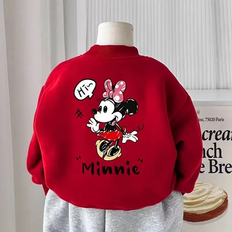 

Mickey Mouse Kids Fleece Hoodie, Korean Style Unisex Pullover for Boys & Girls