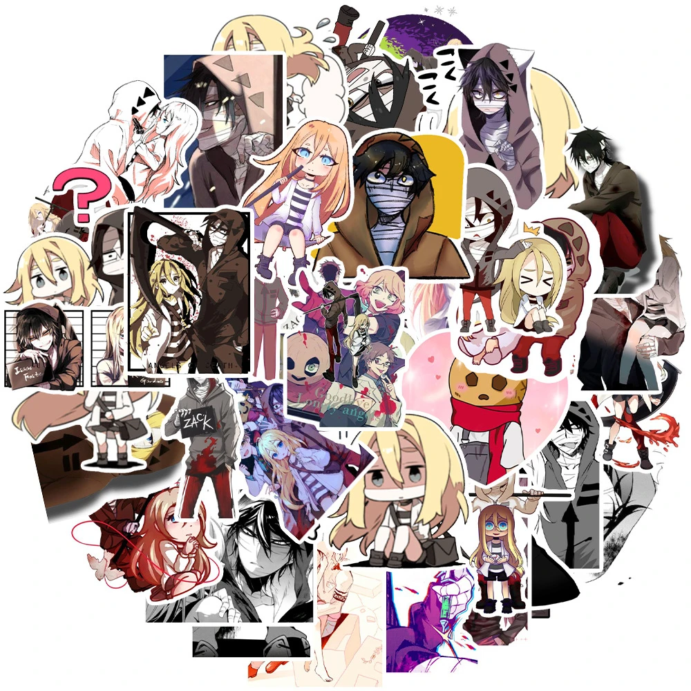 50 Stück Anime Killing Angel Graffiti-Aufkleber, Cartoon-Charaktere, DIY-Spielzeug für Telefon, Flasche, Reisetasche, Ästhetische Aufkleber