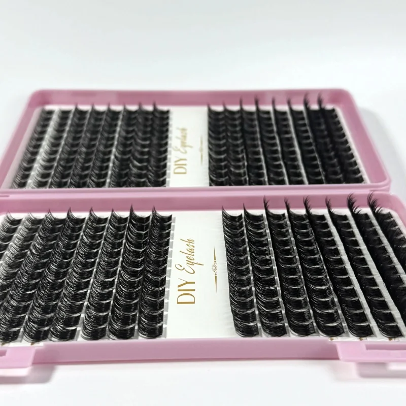 384/640 قطعة لتقوم بها بنفسك الفردية جلدة الرموش كتاب مجموعات ثلاثية الأبعاد روسيا رمش حزمة الطبيعية كثيفة لاش ملحقات أدوات ماكياج