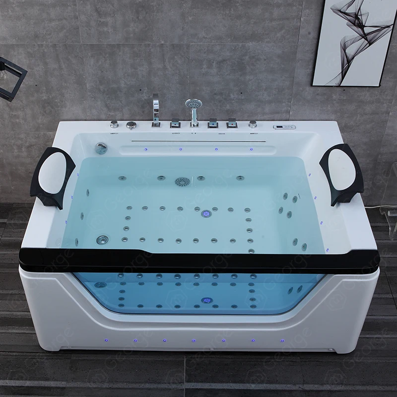 2 Person Bathtub Whirlpool Massage Bath Tub Acrylic Bathtub Freestanding Whirlpool Bathtubs Modern Relax Hydromassage Drainer