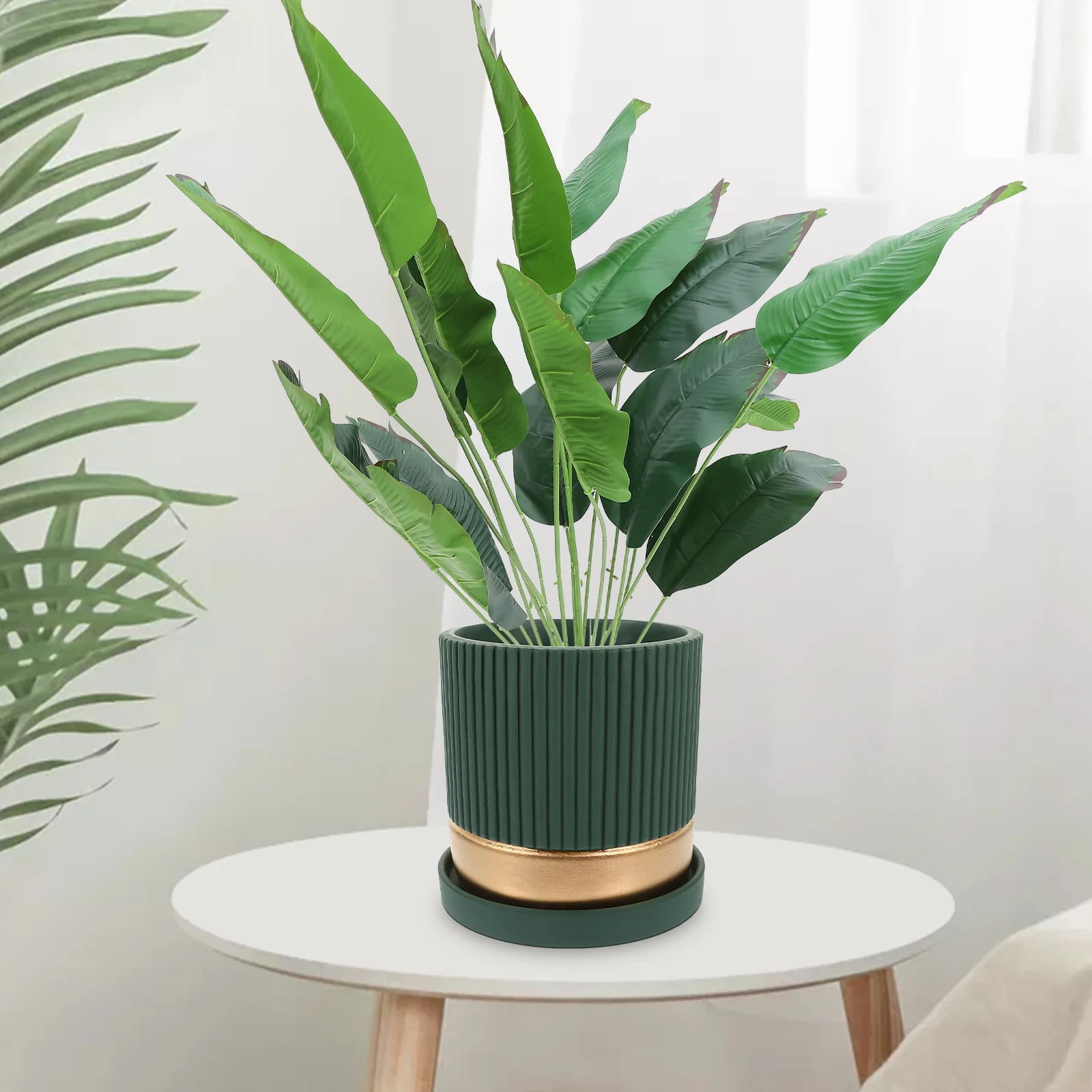 Simulated Bird of Paradise Leaves Indoor Plants Faux Leaf for Decor Artificial Layout DIY Fake Silk Cloth Pvc Party Favor