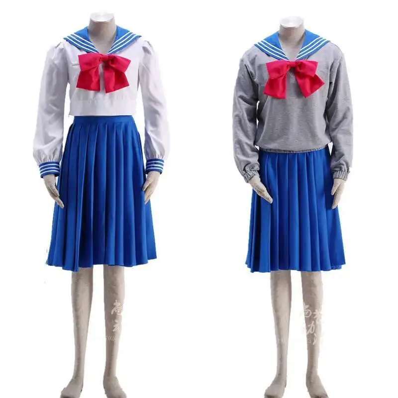 

New Anime Sailor Ami Mizuno Sailor Mercury Crystal Cosplay Costume Custom Made Christmas School Outfit