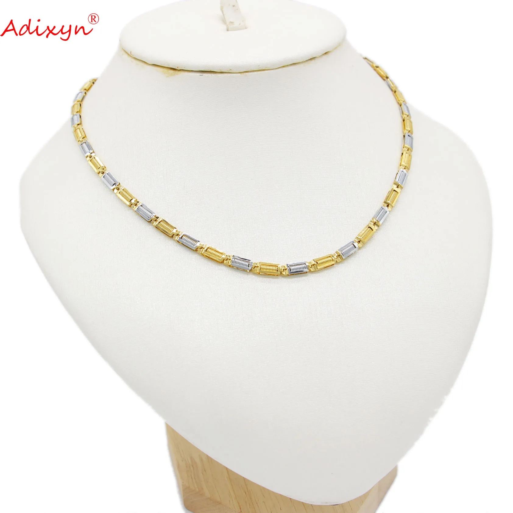 Adixyn (two desigh)Gold/Silver Color Necklaces for Women Men Necklace Jewelry Arab Middle East African Chokers Chain N03292