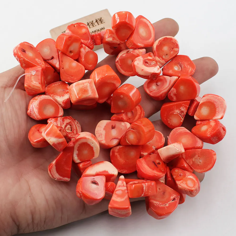 

APDGG Orange Coral Fancy Loose Beads Jewelry Making DIY