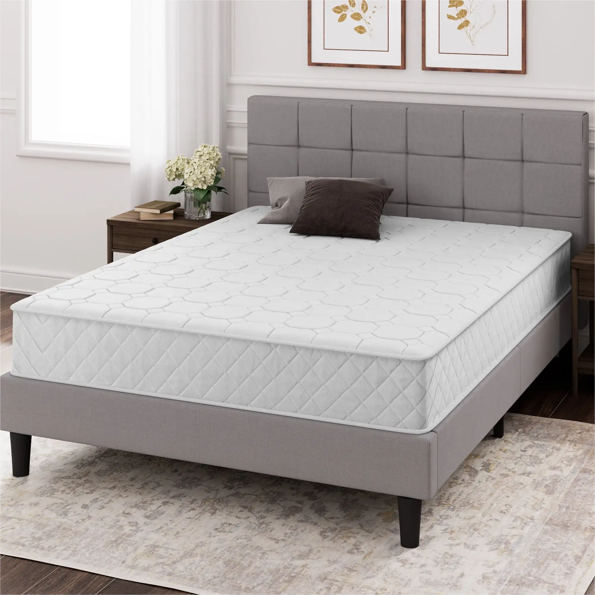 

8" Quilted Hybrid Mattress of Comfort Foam and Pocket Spring Twin Top Quality Layers Ideal for Stomach