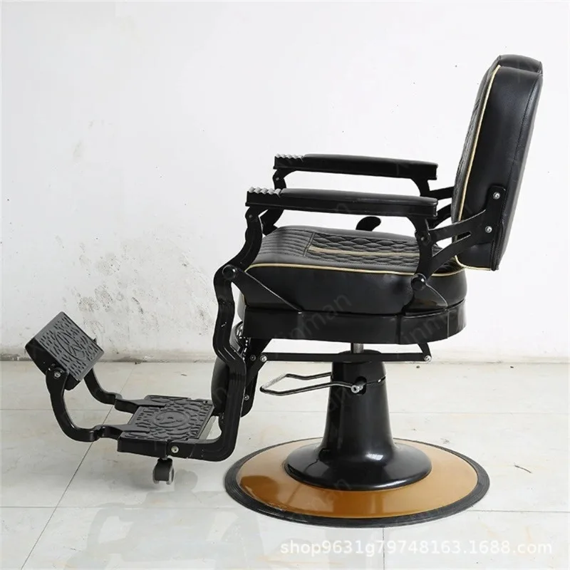 New high-end vintage men's barbershop oily head chair hairdressing chair special lift can be folded down shaving and cutting cha