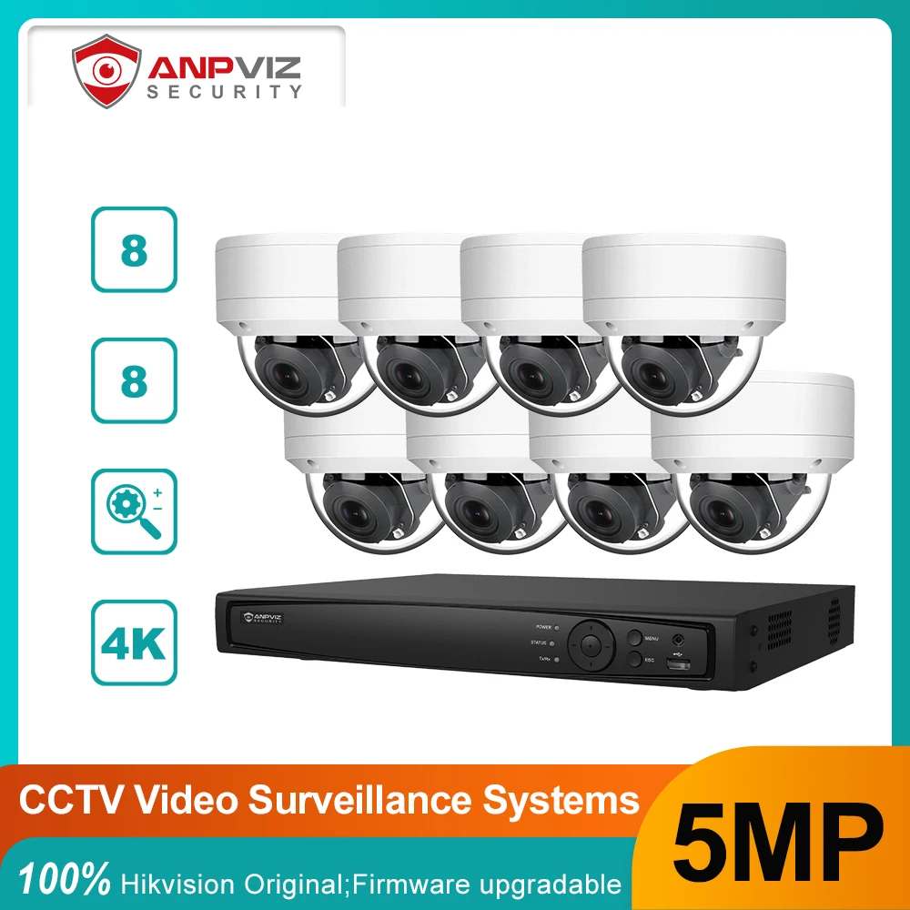 

Anpviz 8CH 4K 8MP POE NVR Security System Kit 5MP IP PTZ 12X Zoom Camera with Audio Indoor/OutdoorCCTV Video Surveillance Set