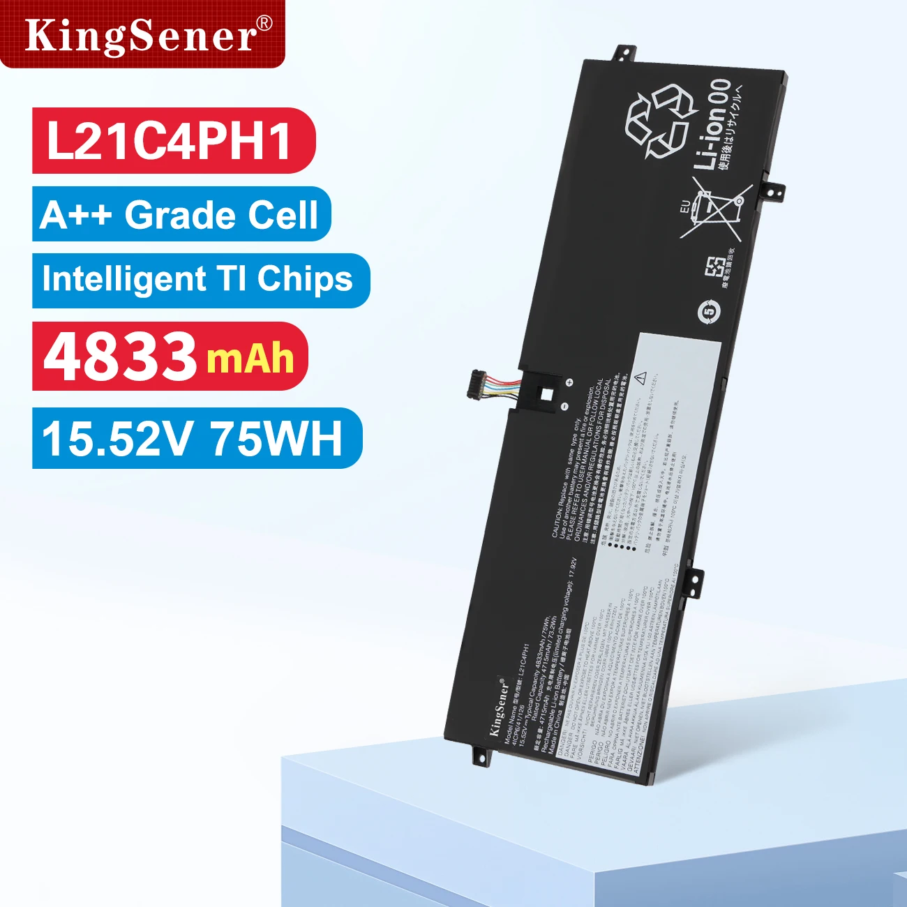 

KingSener L21C4PH1 Аккумулятор для ноутбука Lenovo Yoga Slim 9-14IAP7 82T0 Slim 9-14IAP7 82T1 Series L21M4PH1 L21L4PH1 L21D4PH1 75WH