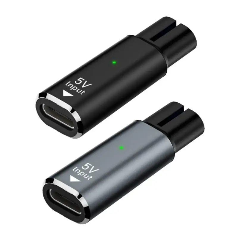 Double Slot USB C Shaver Charging Adapters, 2Pin 5V Shaver Adapters for MG5910,MG7910,MG9510,QP1924 Users and Travel D2RC