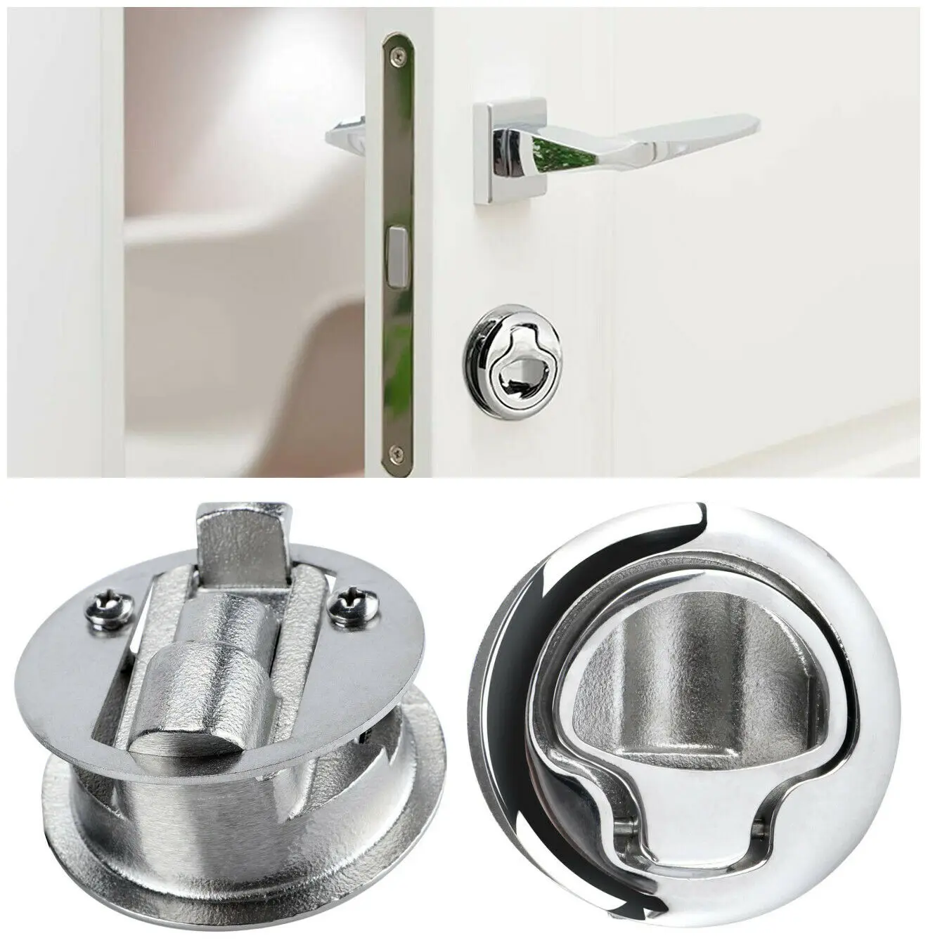 

Marine hardware accessories 316 Stainless steel 2" pull hatch latch lock for marine boat yacht deck furniture