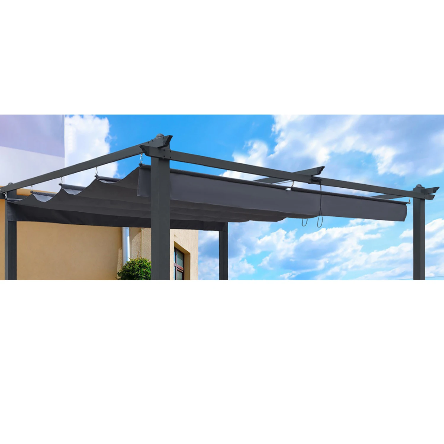 Replacement Canopy Top Fabric for 10x10 Ft Outdoor Patio Retractable Pergola Sunshelter Pergola Canopy