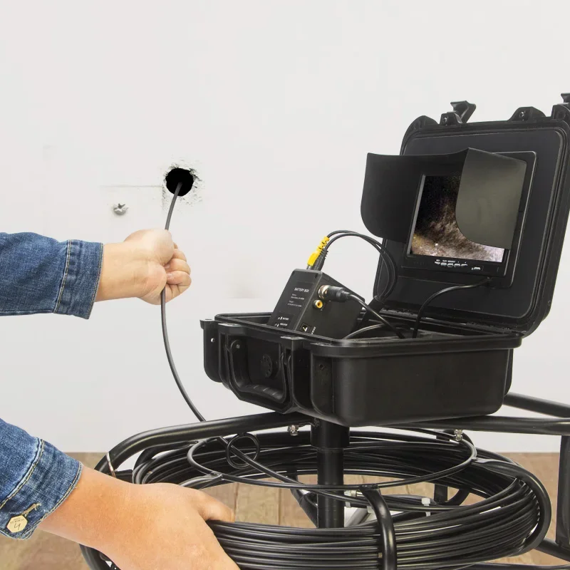 Pipeline Endoscope Camera 7inch Color TFT HD 1200TVL Portable Borescope System Pipe Sewer Inspection Endoscope Video Camera