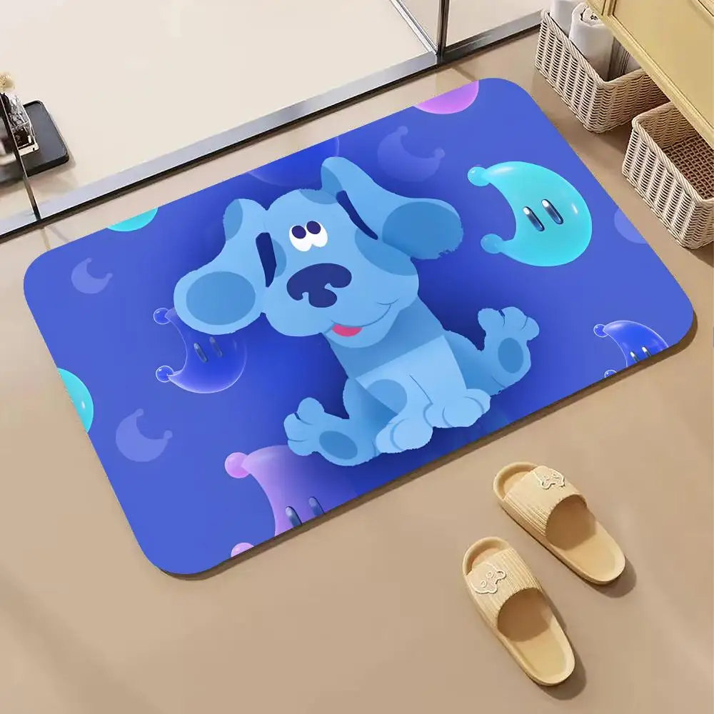 Tapis de sol Animation B-Blue's Clues, tapis de bain en diatomite, tapis de porte antidérapant absorbant à séchage rapide